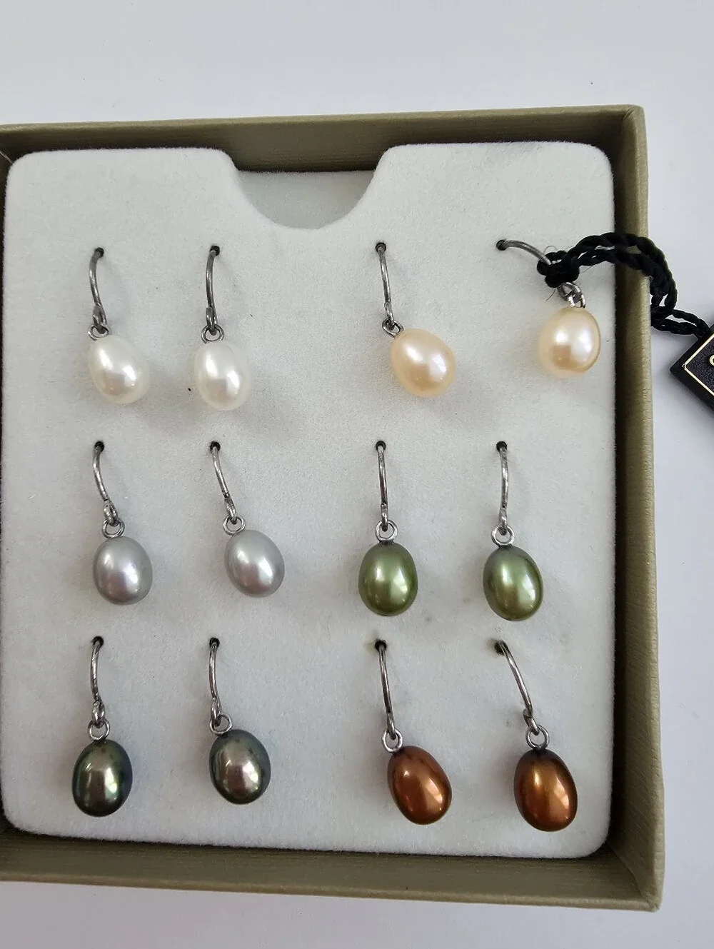 Honora Collection Sterling Silver Cultured Pearl Drop Earring Set 6 Pairs Boxed